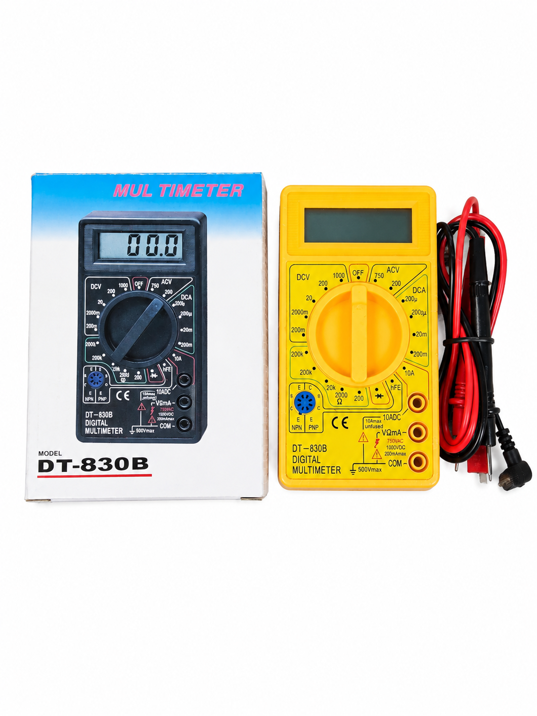 مولتى متر ديجيتال DT-830B زرد با جعبه...فروش عمده وتکی